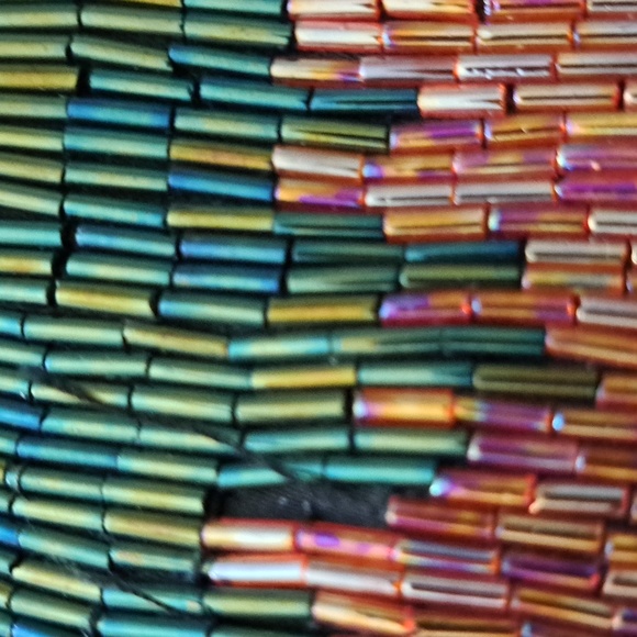 La Regale Vintage Black Bugle Beaded Evening Bag - Picture 5 of 5